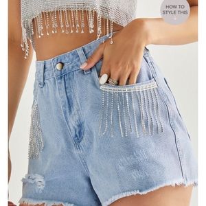 Jean shorts with bedazzles